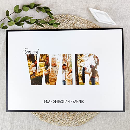 Wir Geschenk Holzbild - Foto Geschenk - personalisierbar zum Hinstellen/Aufhängen optional beleuchtet Weihnachtsgeschenke Für Partner Mann, Paar - personalisierte, für Küche