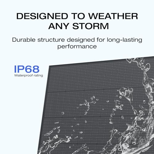 Image of EF ECOFLOW 175W Solar Panel, 25% High-Efficiency N-Type Solar Cell, IP68 Waterproof Rate, Plug-&-Play Solar Panels for Camping, RV, Home, Designed for Class B Vans (Mounting Feet Included)