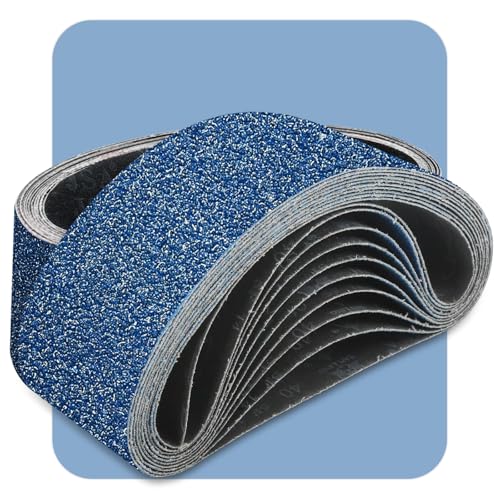 3x21 Inch Sanding Belts 10 Pcs 40 Grits Heavy Duty Belt Sander Zirconia Belt Sander Paper for Wood, Metal, Stainless Steel, Automotive, and Furniture