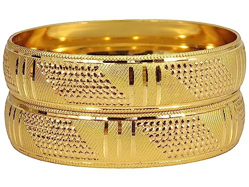 Image of NMII Brass Gold Plated Bangles Set For Women's & Girls (Pack of 2)