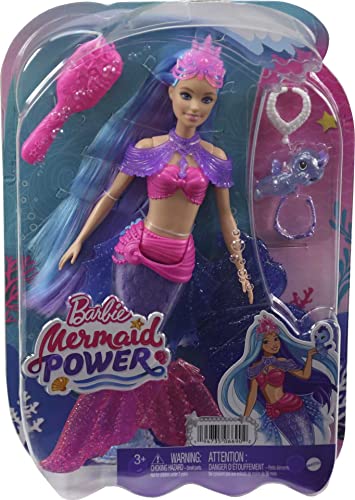 Mermaid-Barbie-Malibu-Doll-with-Seahorse-Pet-and-Accessories-Mermaid-Toys-with-Interchangeable-Fins