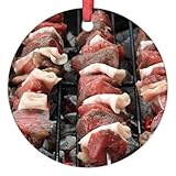 LMMIXEE Brochetas de cordero para barbacoa, adornos para árbol de Navidad, brochetas de cordero para barbacoa, recuerdo de comida deliciosa, adornos de Navidad, regalos para amigos, boda, aniversario,