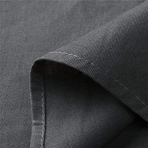 Chemise à lacets pour grand-père en coton confortable noir