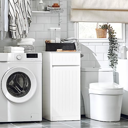 Haotian Laundry Cabinet Laundry Chest Bathroom Cabinet Storage Cabinet with Laundry Basket and Drawer BZR110-W