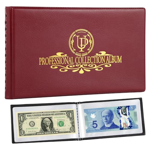 Album de collection de billets de banque à 40 pochettes - 20 feuilles transparentes, porte-billets, rangement de billets, fournitures de collection, pages recto verso...