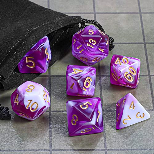 Image of CiaraQ 7pcs Polyhedral Dice Set for Dungeon and Dragons MTG Table Games