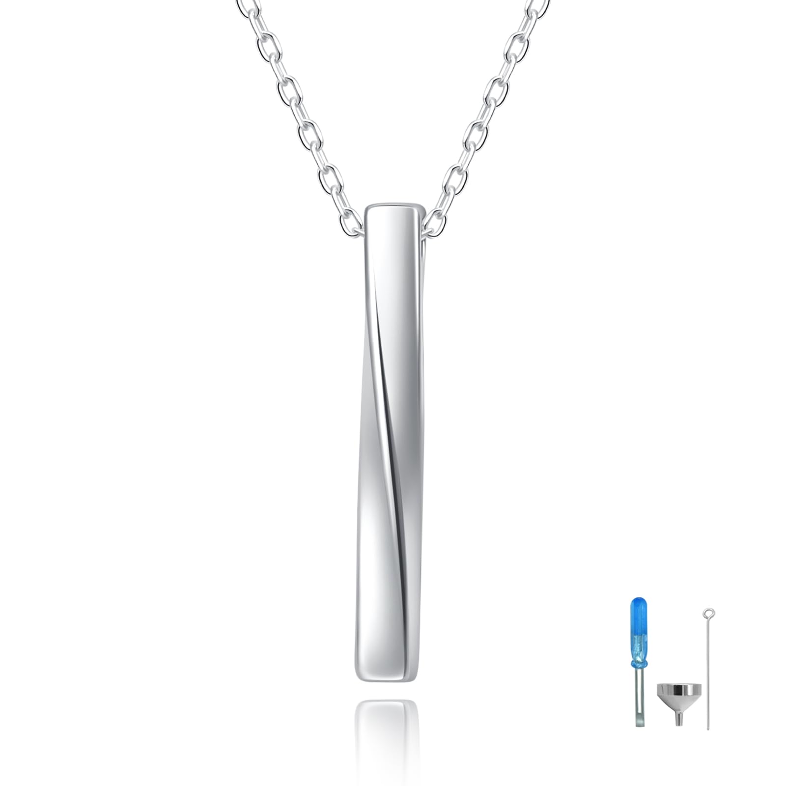 JLYY Collar de cremación de barra trenzada, joyería conmemorativa para | Collar de urna de acero inoxidable para cenizas, colgante de cenizas de cremación, regalo de recuerdo para apreciar recuerdos