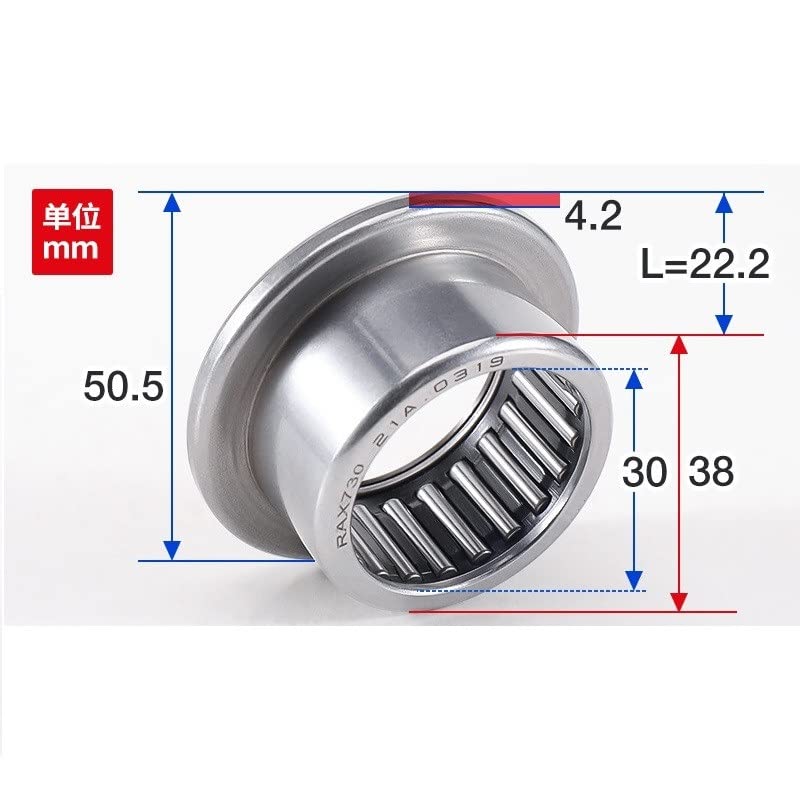 KOVNOVI 1PC Needle Roller Bearing RAX705 RAX712 RAX714 RAX715 RAX718 RAX720 RAX725 RAX730 RAX735 RAX740 RAX745 Bearings (Color : RAX730, Size : Without Inner Ring)