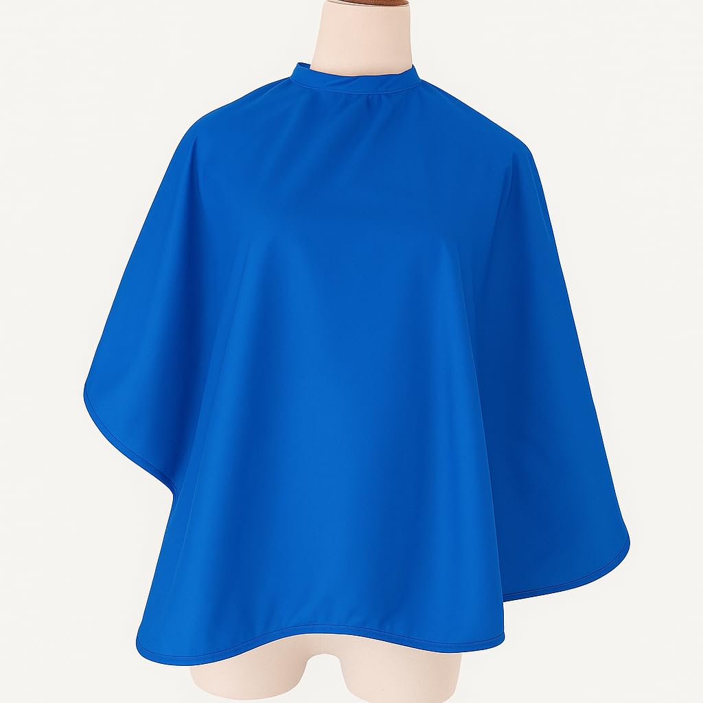 MAKSTILE Short Hair Cutting Cape for Women & Men | Salon & Home Use Hair Dye, Styling, Makeup Apron | Lightweight Barber Cape for Haircut, Shampoo & Beauty Artists - Size: 36 x 29 Inches (Royal Blue) - Image 2 thumbnail
