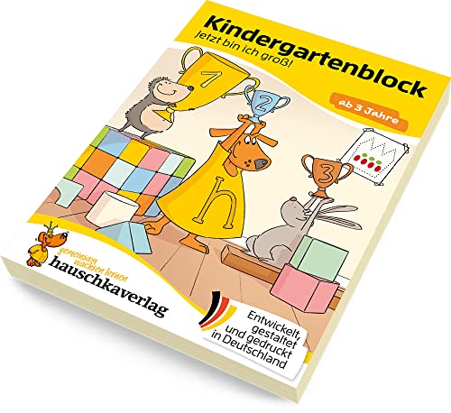 Kindergartenblock ab 3 Jahre - Jetzt bin ich groß!: Bunter Rätselblock - Sinnvolle Beschäftigung die Spaß macht (Übungshefte & -blöcke für Kindergarten, Vorschule, Einschulung, Band 608)