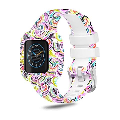 Ficocean Pattern Printing Watch Strap Silicone Band Replacement Watchband Sport Fitness Wristband Compatible with Garmin Vivofit jr.3 Accessories (Face Mask) Cover