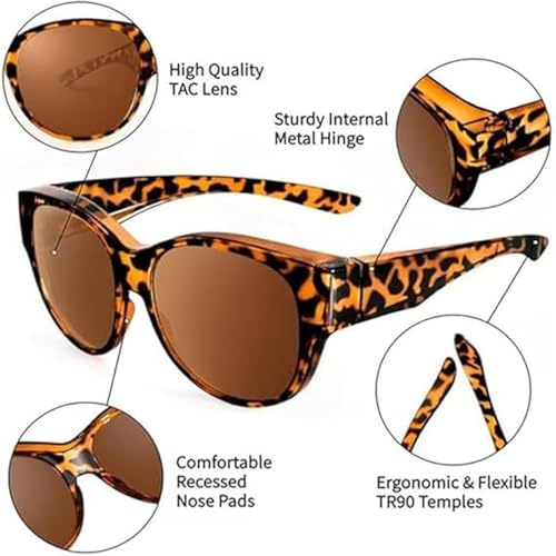 2025 New Polarized Uv400 Protection Trendy Round Cat-Eye Sunglasses, Filterseed Polarized Sunglasses for Fit over Glasses4
