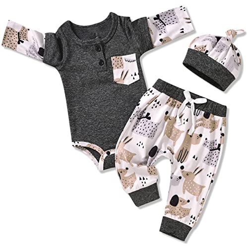 Image of Aalizzwell Newborn Infant Baby Boys Fall Winter Outfit