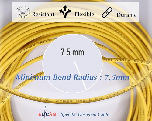7. Bild von Elfcam® - 20m Glasfaser-Kabel LC/APC auf SC/UPC Stecker für FRITZ!Box, Simplex 9/125μm OS2 Patchkabel, Lichtwellenleiter LSZH (20M) 20M
