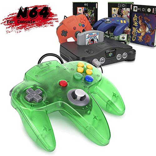 miadore 2-Pack Wired Classic 64 Controller Bundle with 2 Extension Cords [1.8m/6ft ] Compatible with N64 Video Game Console (Clear Orange and Green) - Thumbnail 4