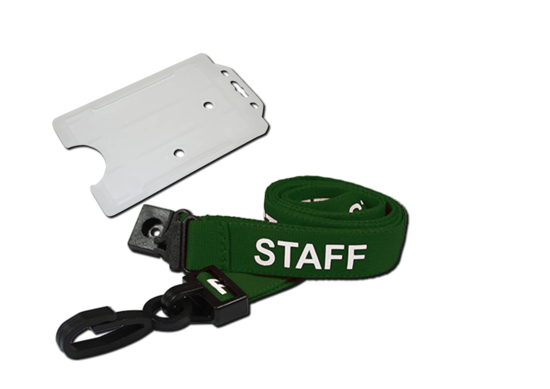 Green Staff Lanyard with a Plastic Slide Clip *incl Free Portrait Cardholder* (100)