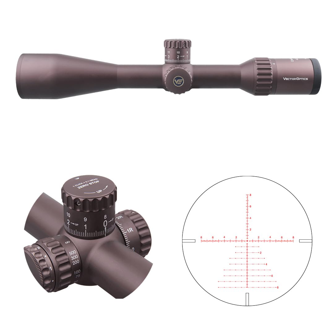 Vector Optics SCOL-43 Continental x6 4-24x50SFP Coyote FDE - Cannocchiale per sport, airsoft e caccia, fucile ad aria compressa, mirino per fucile, scopa rifle scope, ampia gamma di accessori