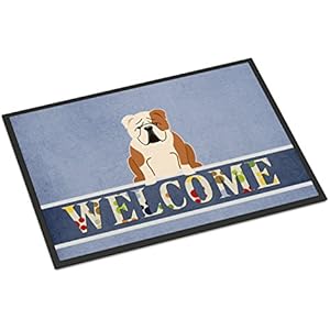 Caroline's Treasures BB5706MAT English Bulldog Fawn White Welcome Indoor or Outdoor Mat 18x27 18H X 27W Multicolor