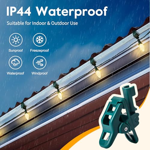 Luces LED C9 para Navidad al aire libre 50 ft miniatura 6