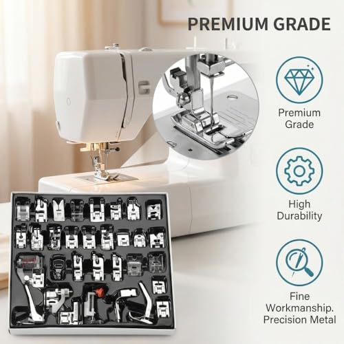 Set 32 Piezas Pies Prensatelas Metalicos para Maquina de Coser miniatura 5