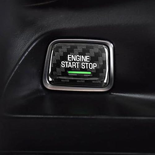 Miniatura 7 de Cubierta del botón de arranque y parada del motor para Chevy C7 Corvette 2014-2019, para Chevrolet Camaro 2016-2020, fibra de carbono real (azul)