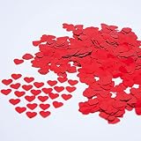 Red Heart Confetti,Heart Foil Glitter Table Confetti,Sparkling for Valentine's Day Romantic Night Pa