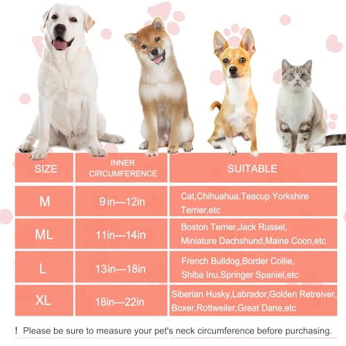 Image of Inflatable Dog Cone Collar for Large Medium Small Dogs, Soft Dog Donut Collar Adjustable Recovery Cone for Pets After Surgery, Extra Enhanced Anti-Licking Guard Shield for Pets (Large, Orange)