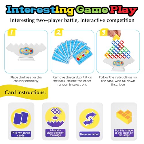 Tetra Tower Stacking Blocks Game, Unleash Fun and Learning for Kids - Perfect for Family Board Games