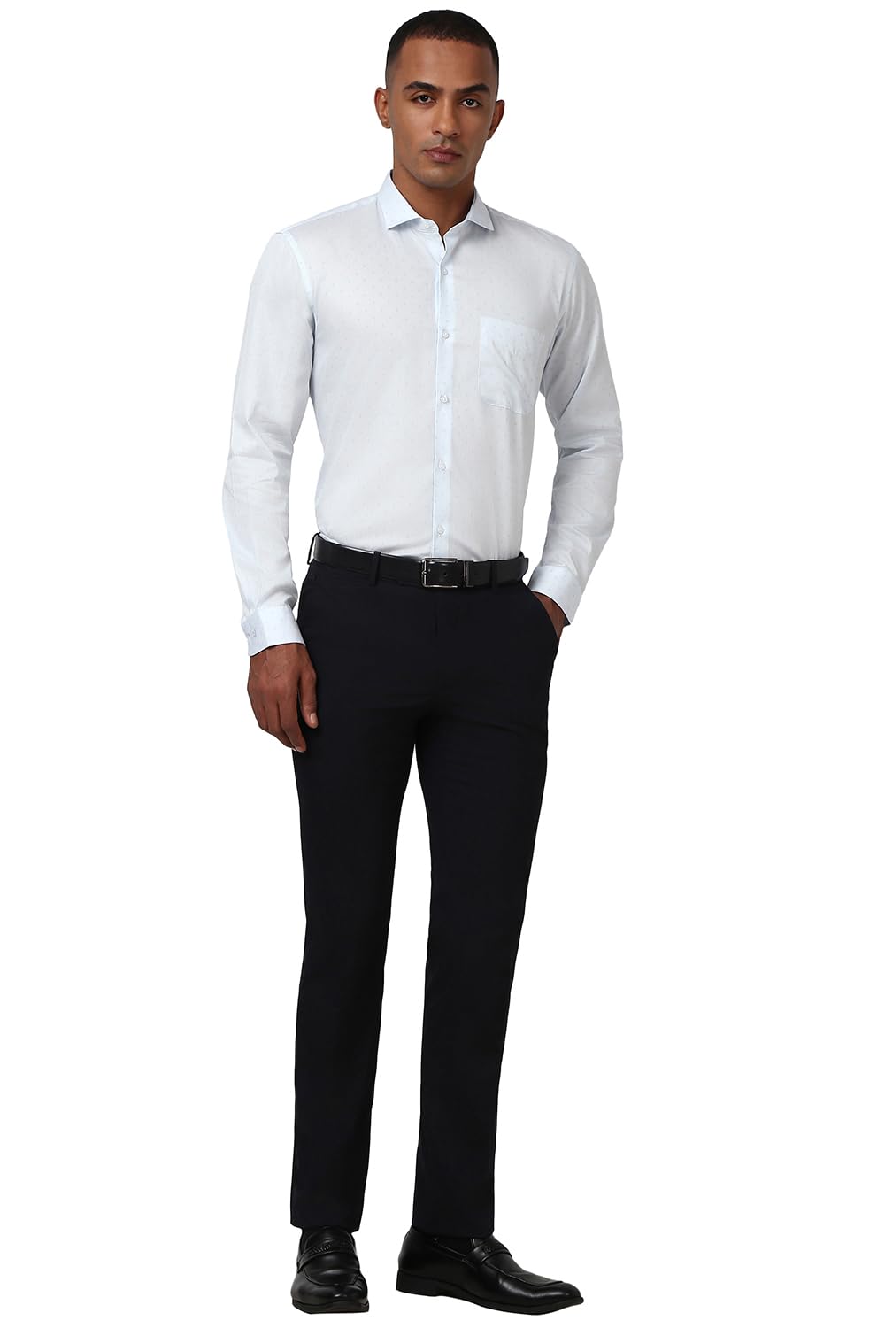 Peter England Men's Mid Rise Slim Pants (PETFWNSPO79135_Navy, 36 - Image 5 thumbnail