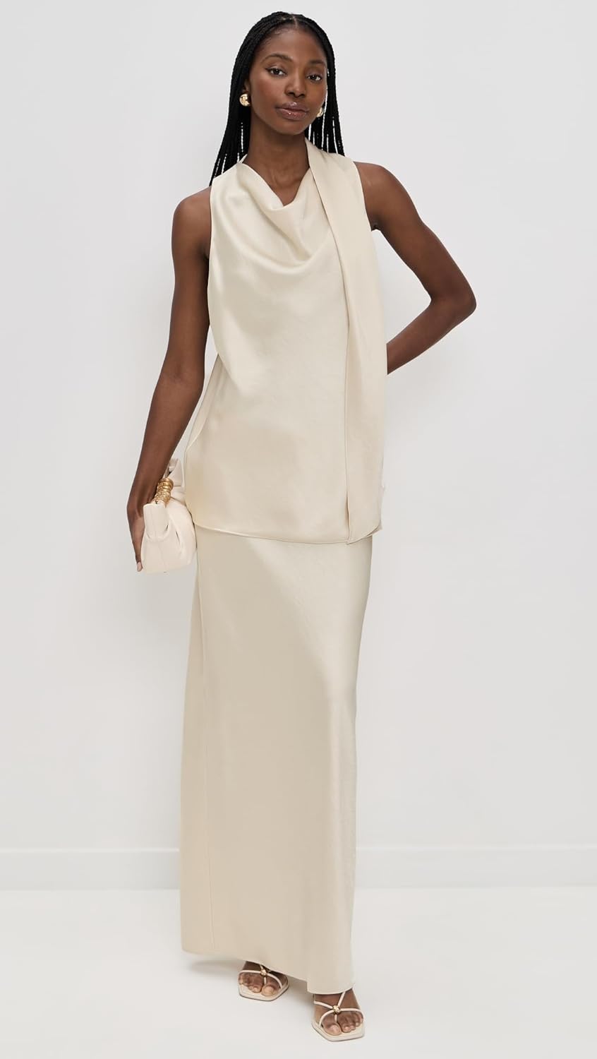 Vince Women's Fluid Satin Scarf Top - Image 3