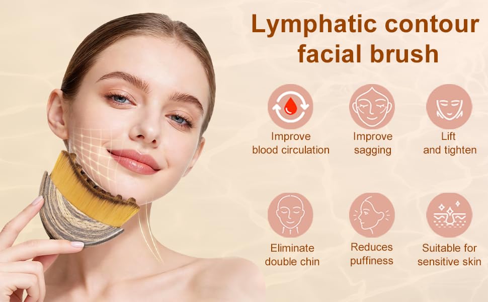 Image of Diamo Care New Lymphatic Contour Face Brush 1 PCS | Facial Massager for Jawline, Chin & Neck culpting, Drainage, Puffiness Reduction & Smoother Skin