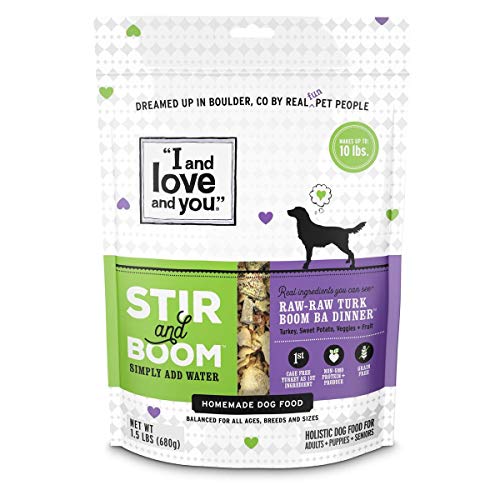 I and love and you Stir & Boom Dehydrated Freeze Dried Raw Dog Food, Turkey, 1.5-Pound Bag