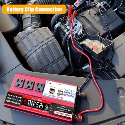 1000W Peak Power Inverter, Car Inverter with 3 AC, 3 USB,1 Type-c Port - Image 4