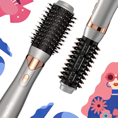 Hot Air Brush,Professional Blowout Hair Dryer Brush & Volumizer , Hot Air Brush with Negative Ionic Hair Styler, Blowdry Hairbrush Oval Brush Blow Dryer for Girl Women