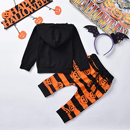 Unutiylo Toddler Newborn Baby Boys Halloween Haunt O'Lantern Clothes Pumpkin Skellington Smiles Outfits Sets3