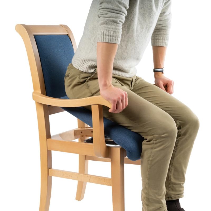 APLOS Chaise d'aide à la levée Suzanne, Bascule Automatique réglable, Chaise Ergonomique collectivité pour Seniors et Personnes à Mobilité Réduite, Tissu Design et résistant