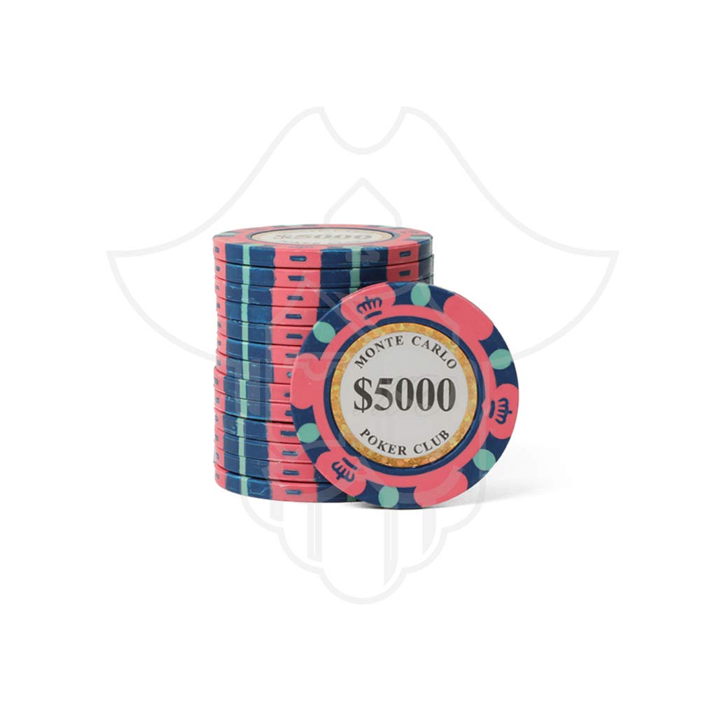 One Eyed Jack Monte Carlo Clay Poker Chips 5000 Denomination (Set of 25) (B0893SC3NM) Amazon Price History, Amazon Price Tracker