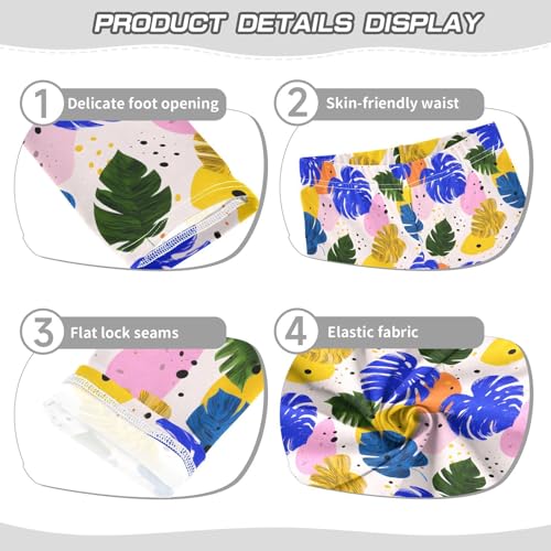 Bright Color Leaf Design Girls Leggings Soft Stretch Workout Yoga Dance Pants for Kids Casual Tights3