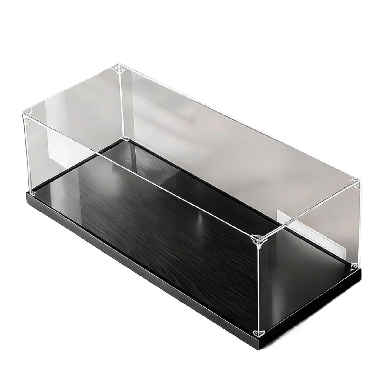Acrylic Display Case, Acrylic Case for Legos and Action Figures, Black/Walnut, Multi Sizes(Black Base,60x35x35cm)