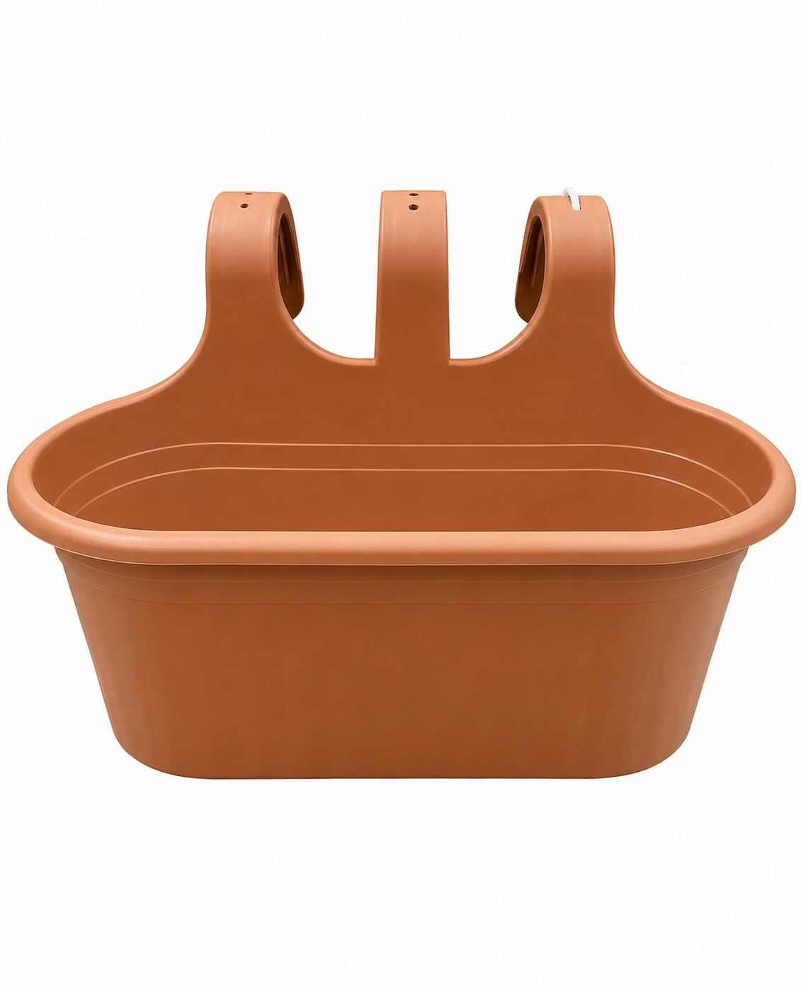 Tamersgifts Hanging Planter Plant Pots Trough Garden Wall Fence Balcony Railing Flower Pot Buckets for Outdoor Indoor Use (Orange, Medium)