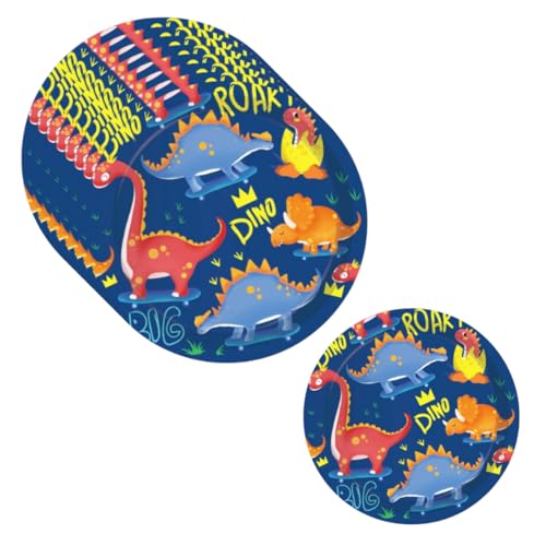Image of Wanna Party 9 inch Dinosaur Theme Paper Plates for Dinosaur Party Supplies for Dinosaur Birthday Decorations-Pack of 8