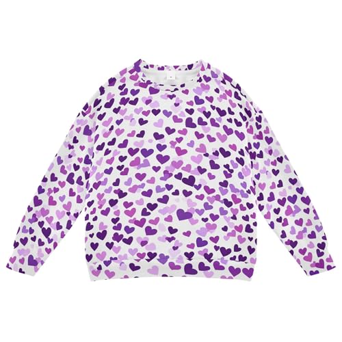 Wudan Purple Hearts Day Purple Hearts Kids Girls Hooded Sweatshirt Fleece Kids Hoodies Boys