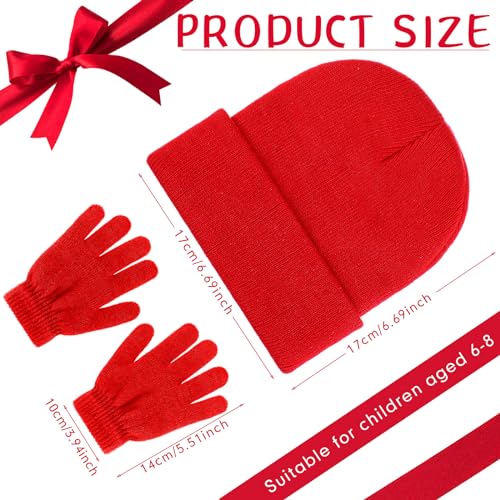 Image of Xtinmee 60 Pcs Kids Beanie and Gloves Winter Set Knit Hat and Gloves Bulk for Boys Girls Children Cold Weather Homeless Shelters Supplies, Multicolor
