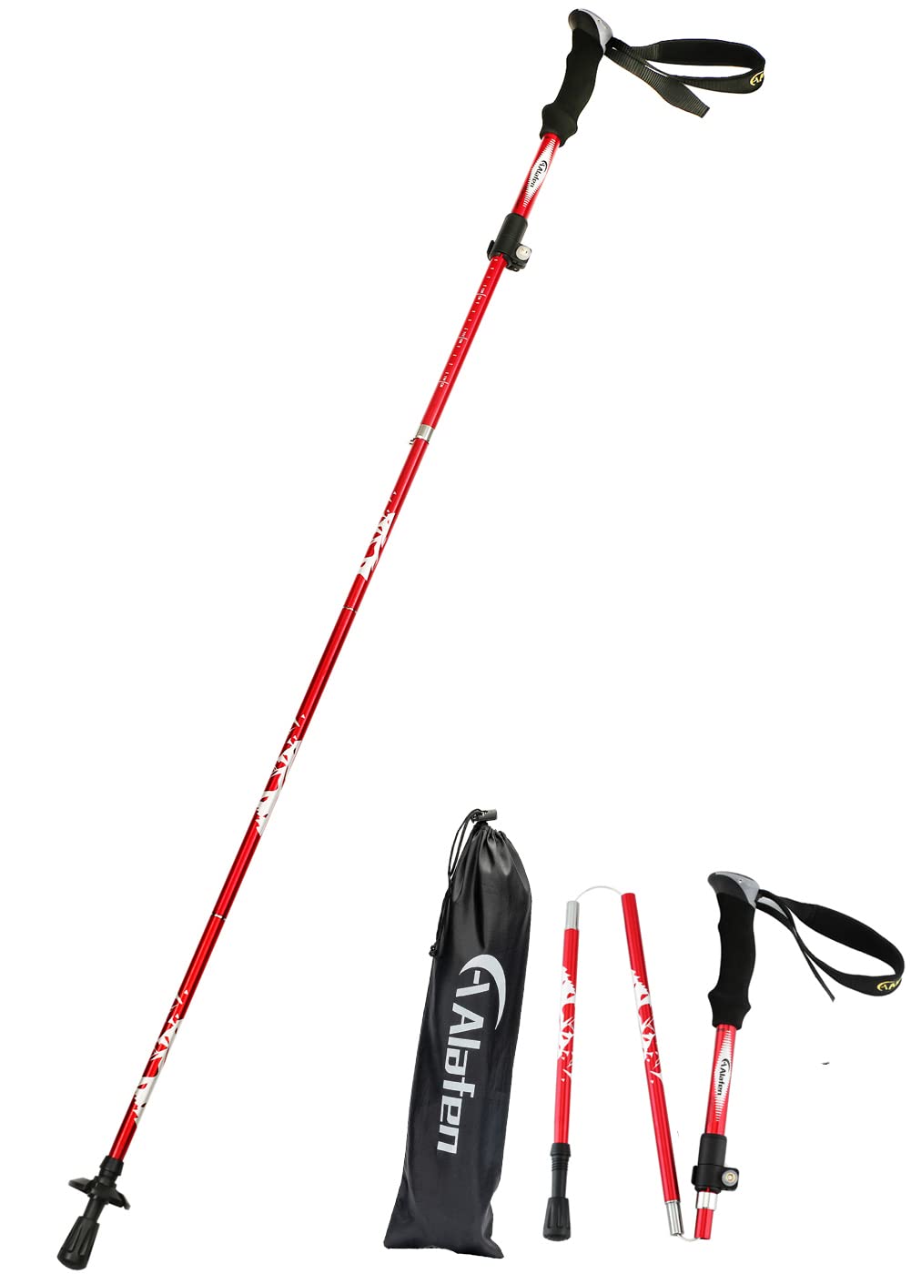A ALAFEN Aluminum Collapsible Ultralight Travel Trekking Hiking Pole for Men and Women