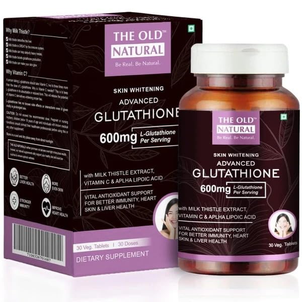 The Old Natural Glutathione 600mg 30 Tablets with...