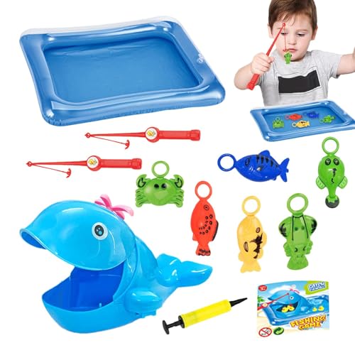 Juguete de pesca para niños pequeños, juguete de pesca de baño | Juguetes de agua de piscina inflable - Vared de caña de polo net flotante de agua de agua de pescado, favores de fiesta para niños de b