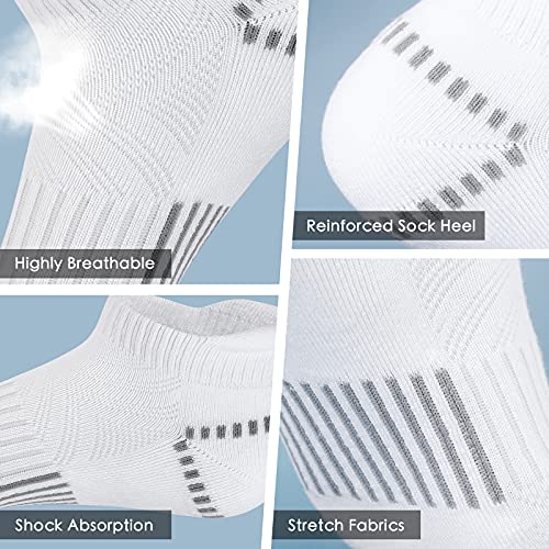 Image of Airacker Ankle Athletic Running Socks Cushioned Breathable Low Cut Sports Tab Socks for Men and Women (6 Pairs)