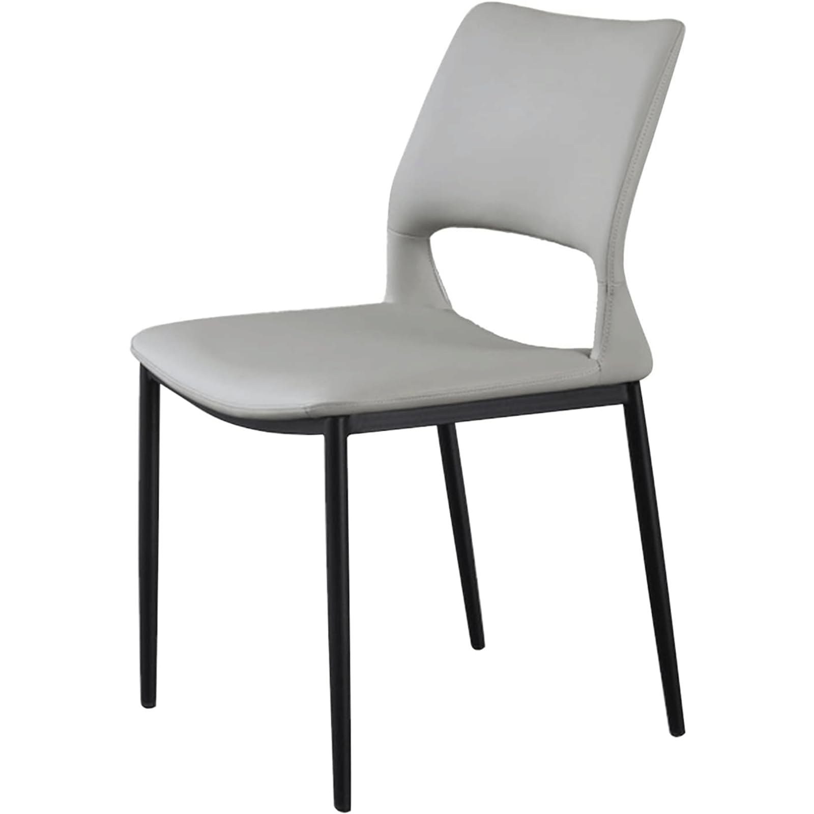 Chaise de salle à manger design creux en cuir PU et acier