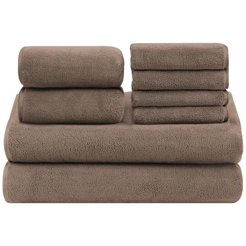 La Mejor Selección de Toallas para baño , tabla con los diez mejores. 48 Yostyle Toallas de Baño de 8 Piezas,Toallas de Baño Super Absorbente y Secado Rápido,Agradable para la Piel Vellón de Coral Toalla para Hogar,Hotel.