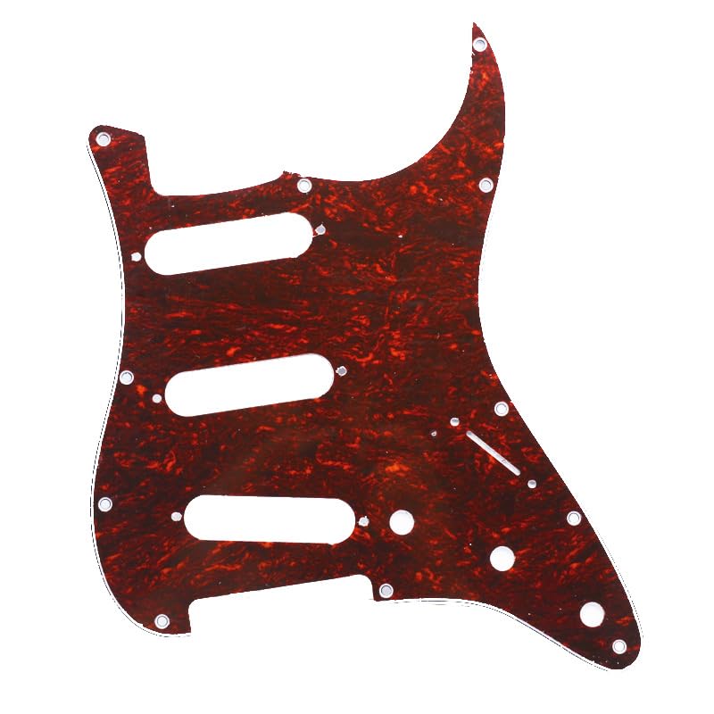 Red Tortoise SSS 11 Holes Strat Electric Guitar Pickguard Scratch Plate For USA/Mexico Stratocaster Modern Style Guitar Parts